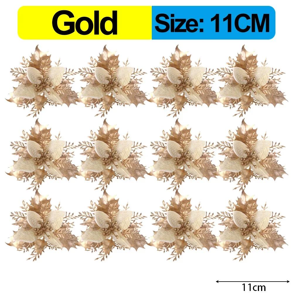 60/12 шт искусственные рождественские цветы веселое рождественское украшение на елку счастливые новогодние украшения рождественские искусственные цветы натал навидад