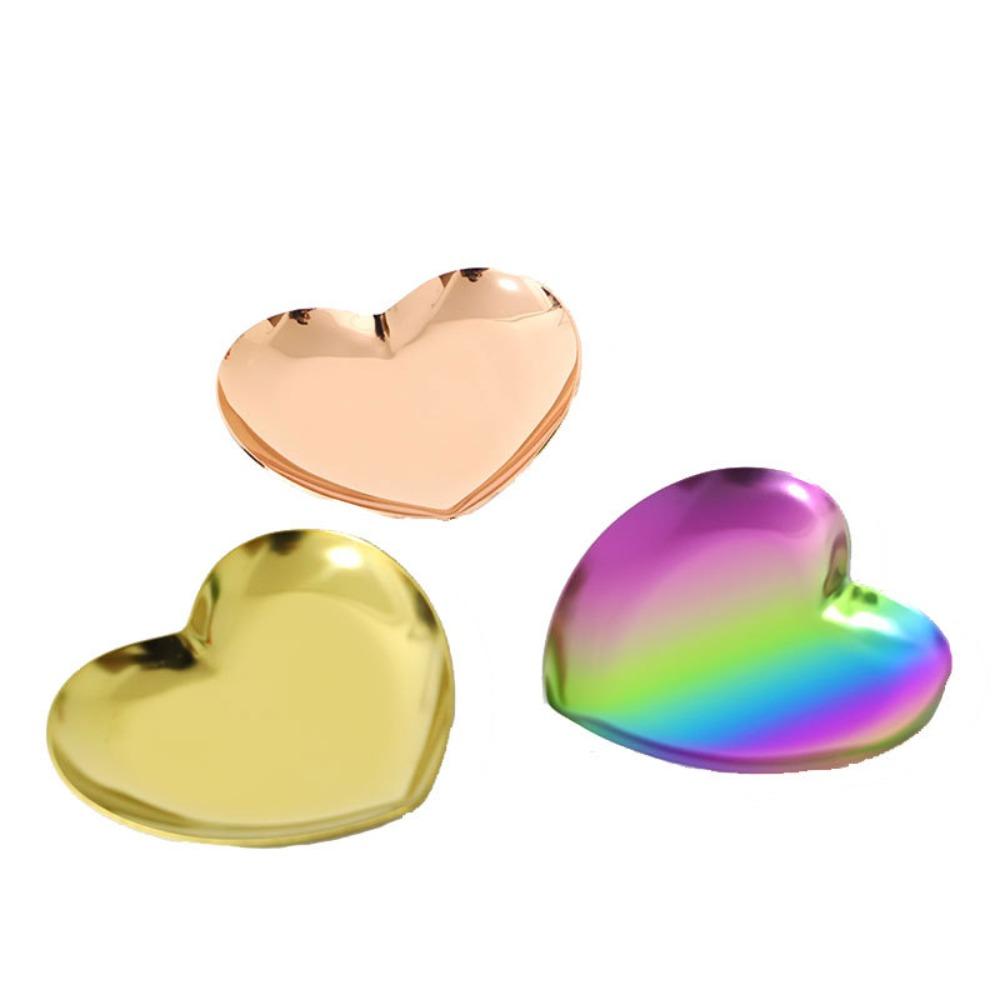 Heart-shaped Jewelry Storage Tray Golden Jewelry Display Tray Jewelry Storage