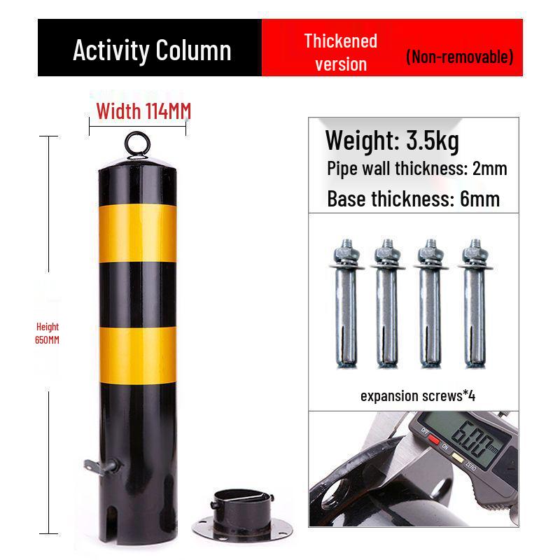 Reflective Steel Anti-Collision Post: Removable Ground Pile for Road Block Isolation and Parking Safety