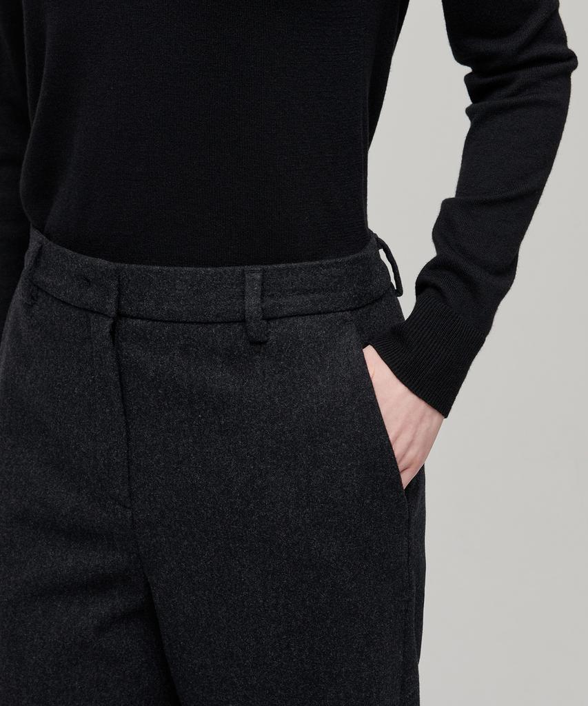 MUSINSA STANDARD WOMAN Женские широкие брюки из шерстяного фланеля [Угольно-серый]