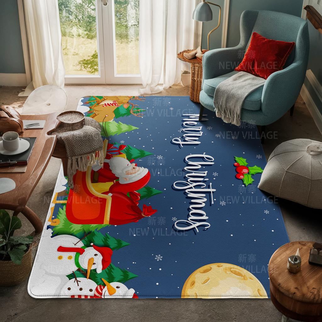 Ковер у входа в дом Домашний коврик у двери Гостиная Ванная Комната Ноги ванная комната Нескользящие коврики с водопоглощением для ванной Счастливого Рождества зима