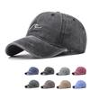 Wave Ripple Embroidery Baseball Cap Solid Color Washed Cotton Dad Hats Simple Vintage Hip Hop Hats For Women Men Snapback Caps