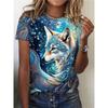 Summer Animals Lion Tiger Wolf 3D Print T-shirts Women Streetwear Fashion Y2k Short Sleeve T Shirt O-neck Tees Tops Clothing