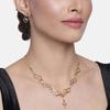 Stylish Tulip Bloom Necklace with American CZ Diamond and Matte Gold
