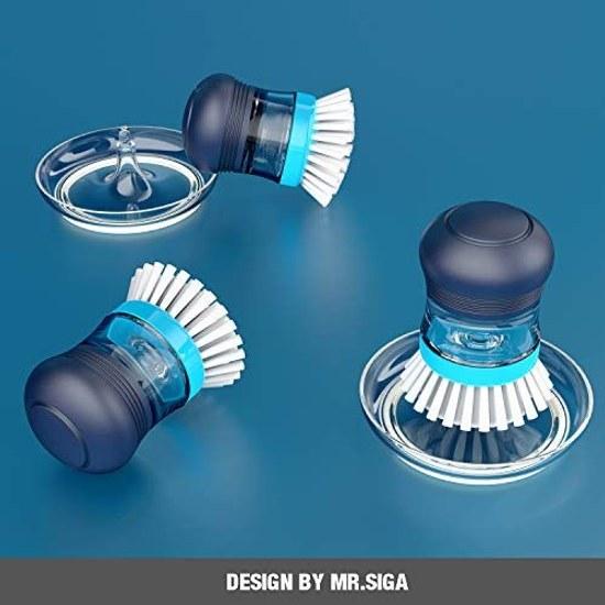 Удобная кухонная щетка MR.SIGA с механизмом нажатия (с держателем)