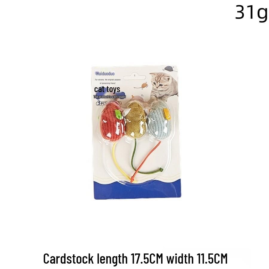 Набор игрушек для кошек: Плюшевая мышь с перьями, молярная и устойчивая к укусам