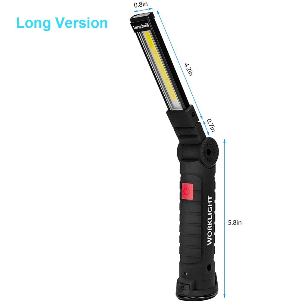 Перезаряжаемый через USB портативный светодиодный фонарик COB, рабочий свет, магнитный подвесной фонарь Lanterna со встроенной батареей, фонарик для кемпинга