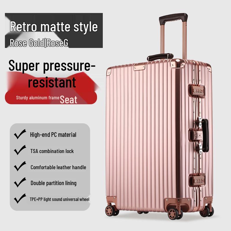 Retro Aluminum Frame Spinner Suitcase - Available In 20/24/26/29 Inches