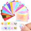 10Pcs/11Pcs/16Pcs Nail Ice Sticker Aurora Effect Reflective Colorful Foil Film Sparkling Glass Ice Cube Decoration for Manicure