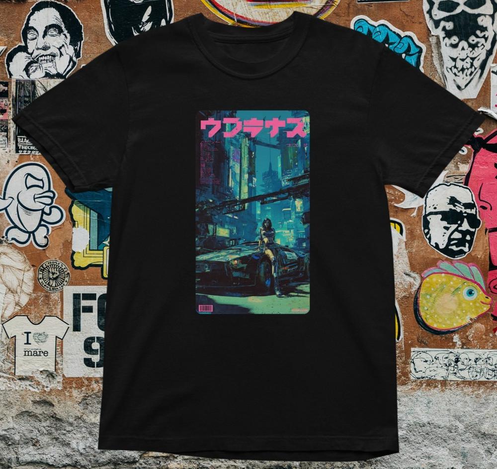 Графическая футболка «Киберпанк Сити» – Японская Ретрофутуристичная Уличная Одежда Вейпорвейв