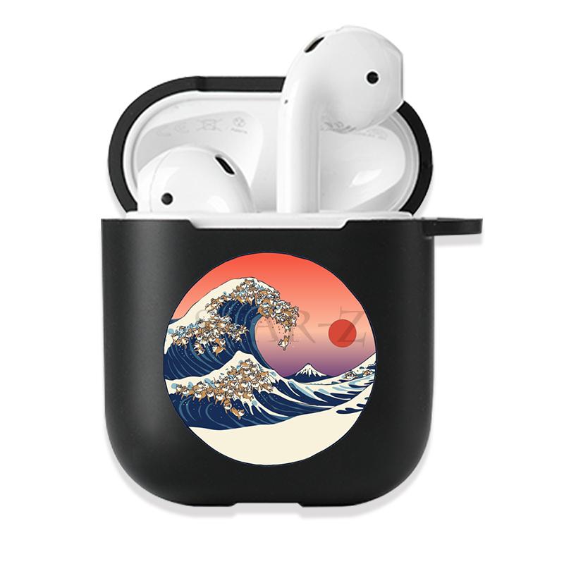 Мягкий черный силиконовый чехол для Apple Airpods Pro 3 2 1 The Great Wave of Kanagawa Bluetooth, беспроводные чехлы для наушников Airpod Cover