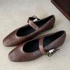 Fashion Shallow Women Flat With Shoes Female Soft Casual Fashion Metal Buckle Footwear Flats Mary Janes Lolita Shoes For Ladies