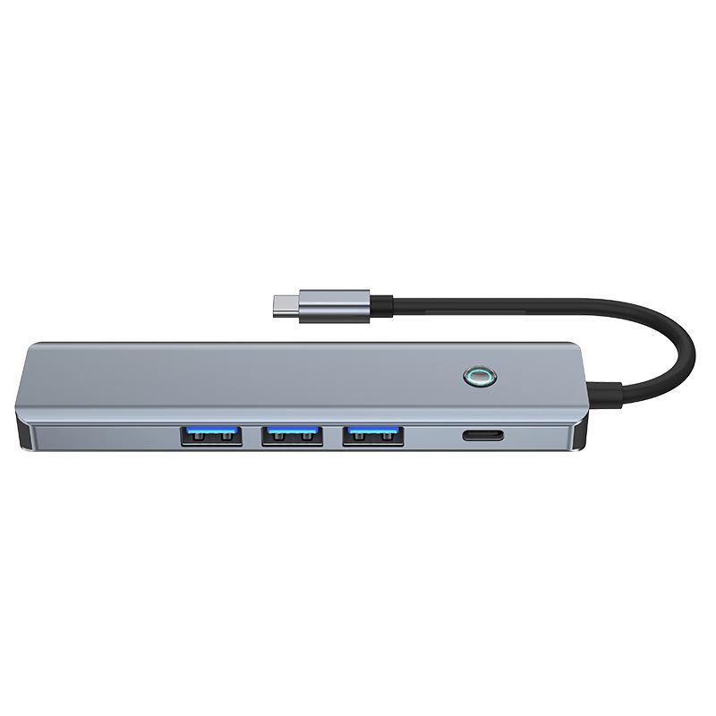 USB-C Хаб 3.0 с отключением экрана одной кнопкой, 4K HD трансляцией, конвертером USB 3.2 10G