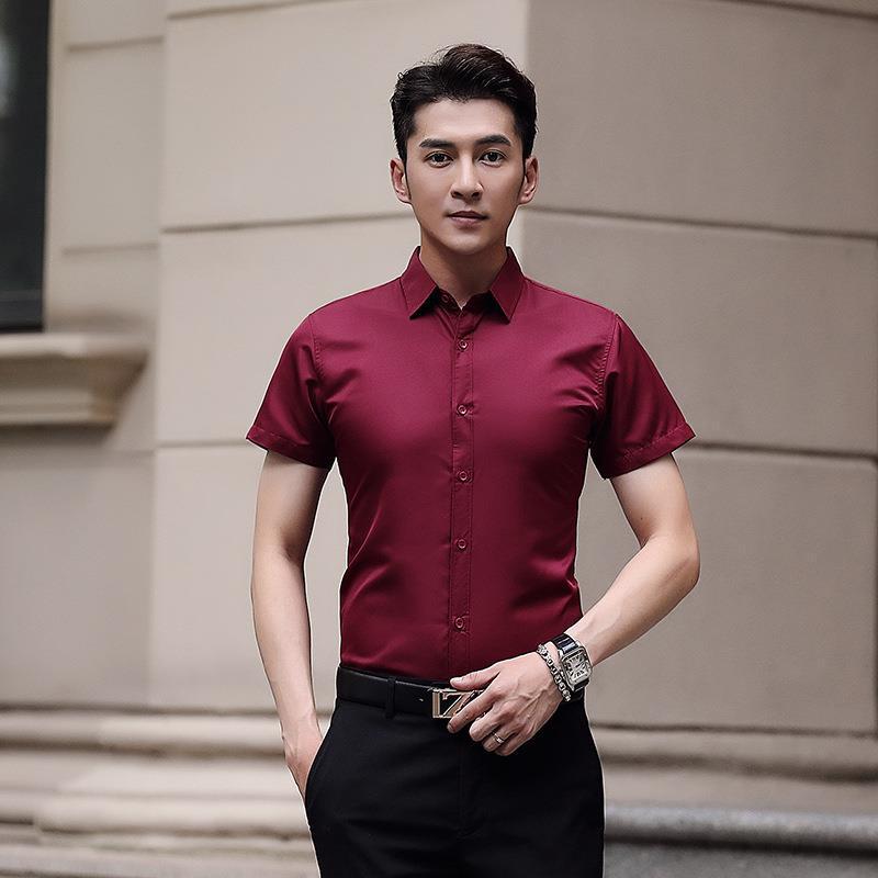 Мужская деловая формальная одежда: Белая/Синяя/Черная Рубашка, с Длинным или Коротким Рукавом, Не требующая глажки, Осенне-зимний стиль