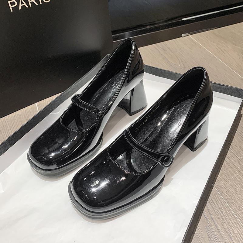 Весна и лето новинка французский ретро нишевый дизайн модное слово с квадратным носком высокий каблук Мэри Джейн одинарная обувь женская