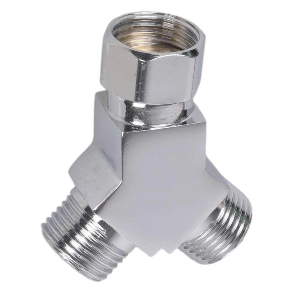 3 Way Y-Valve Diverter G1/2 Thread Three Way Connector Practical Faucet Inlet Valve Water Heater
