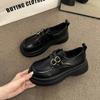 Модные повседневные женские туфли с круглым носком и мелкой подошвой 2024 года, новые лоферы в британском стиле на толстой подошве, женская обувь в стиле ретро