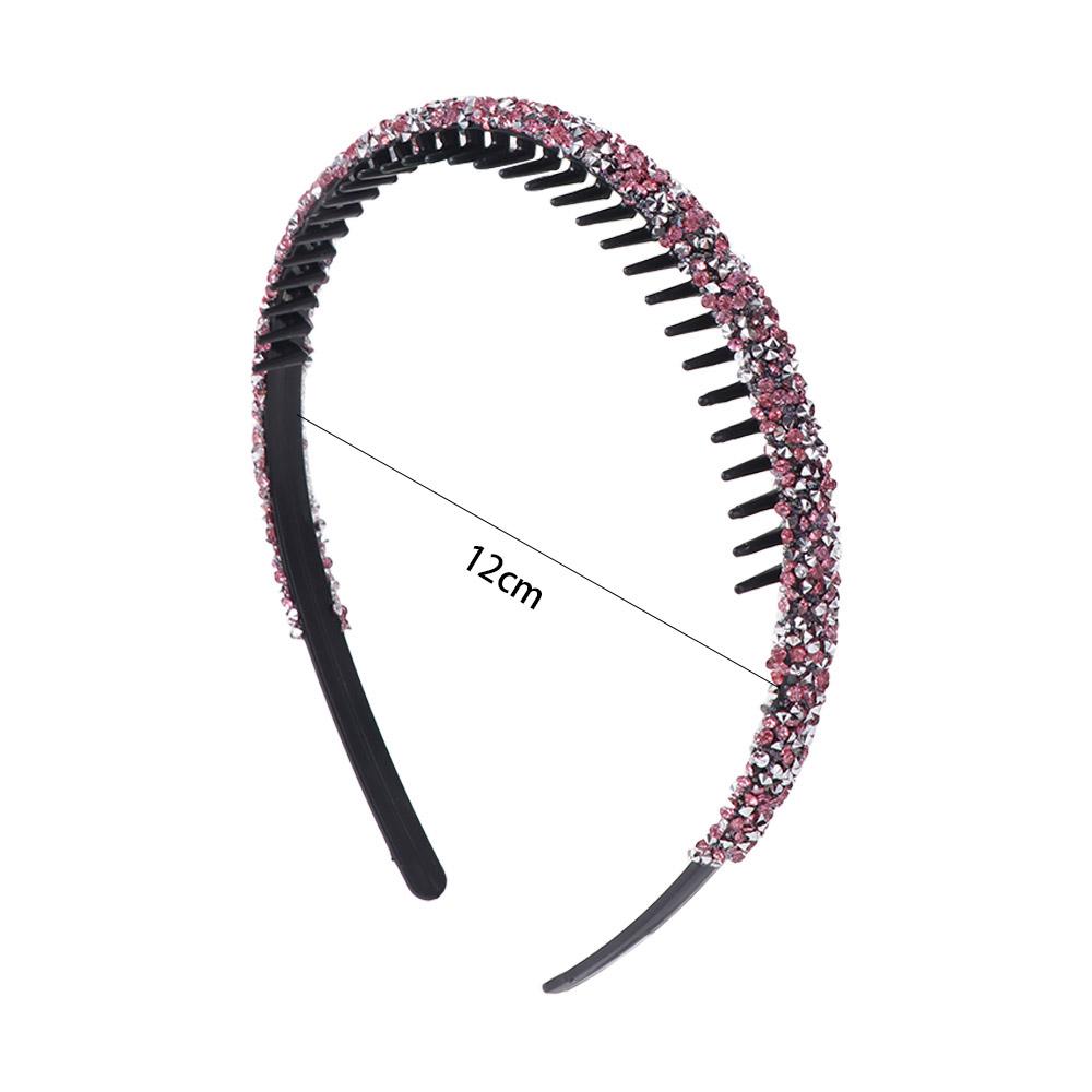Shiny Rhinestone Headband with Toothed Hair Hoop Vintage Thin Hairband Girl