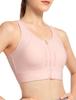 Yvette Sports High Integrated No High Size Pink Women's Bra, No-Slip, Front-Opening, Support, Racerback, Cup, Wire, Sides, Mesh, Sweat-Wicking,