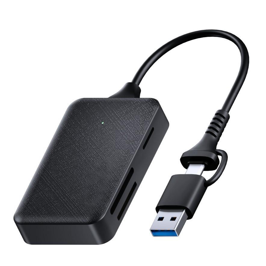 Совместимый с Apple 8-в-1 USB 3.0 Двухголовочный Type-C Картридер и Док-станция
