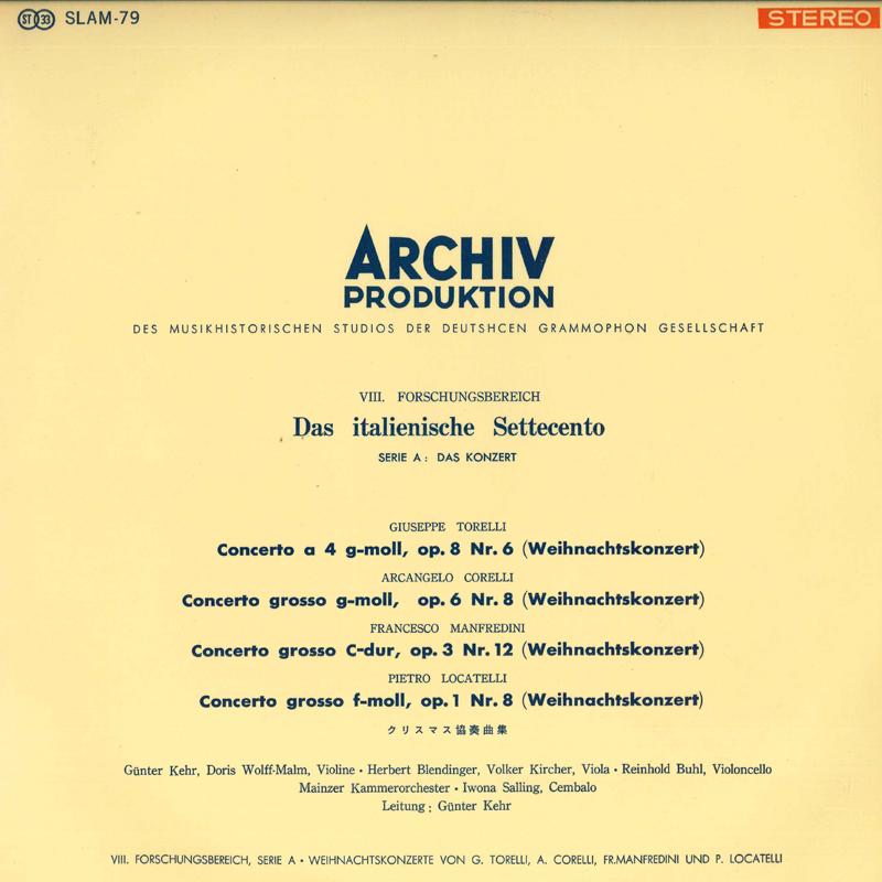 LP Record GUNTER KEHR, MAINZER KAMMERORCHESTE - Christmas concerto collection SLAM79 ARCHIV PRODUKTI Japan Classical Used