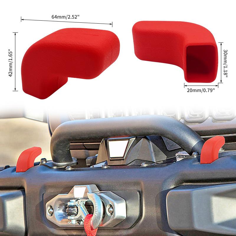 Car Front Bumper Tow Hook Cover Silicone Hook Cushion Protector Accessories For Jeep Wrangler JK JL Gladiator JT 2007-2024