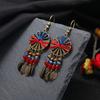 Ethnic Style Retro Handmade Earrings Woven Dream Catcher Long Fringed Earrings Femininity Versatile Holiday Ear Jewelry