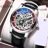 New TOP Brand Luxury Men's Watch With Box Leather Strap Men's Waterproof Luminous Automatic Hollow Men's Mechanical Watches