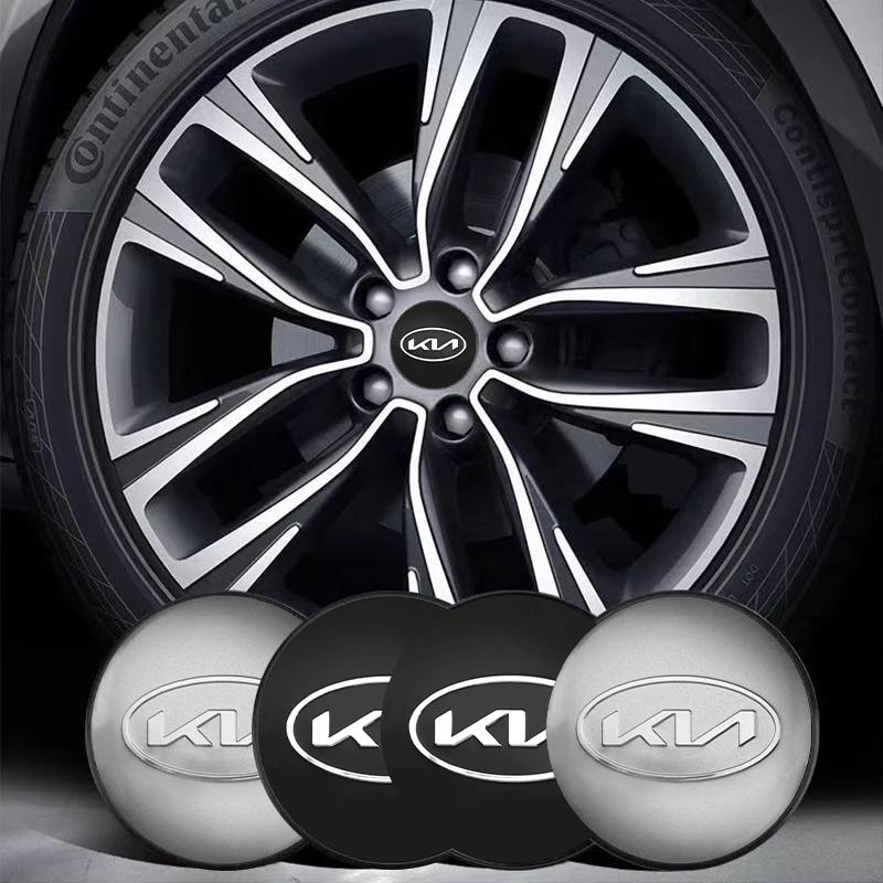 QZGF3 4pcs 3D 56mm Car emblem Wheel hub Center Cap Badge covers sticker Decals Styling accessories For KIA EV6 Sorento Niro Stinger