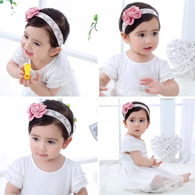 Детская повязка на голову с кружевными бантиками и цветами для новорожденных, повязки для волос для девочек, детский тюрбан, детские аксессуары для волос