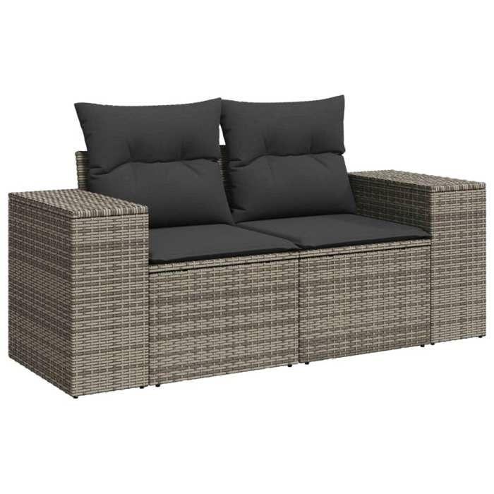 VidaXL Salon de Jardin avec Coussins 10 pcs, Canapés de Terrasse, Ensemble de Meubles de Patio, Mobilier d'Extérieur, Gris 3225612