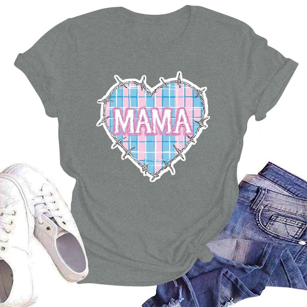 Женская повседневная футболка с круглым вырезом и короткими рукавами с принтом