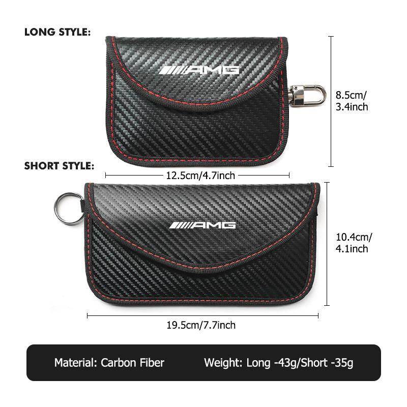Car key Signal Shielding RFlD Blocking Pouch Key Faraday Bag For Mercedes Benz AMG C180 C300 W124 W176 W177 C200 C260 GLC CLE DN6