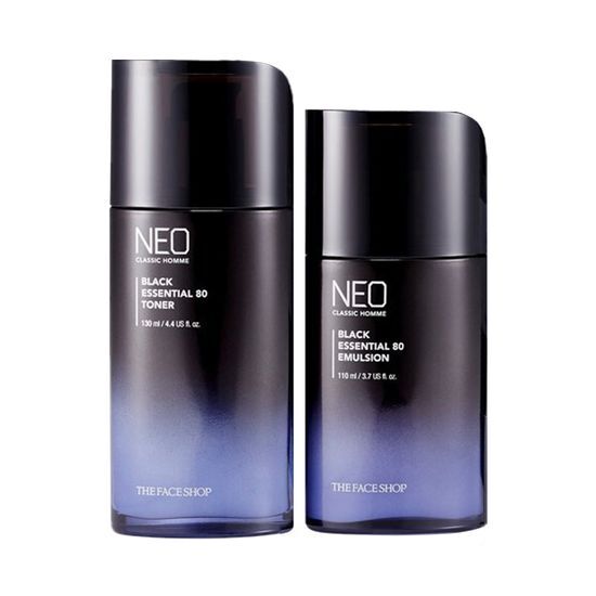 The Face Shop Неоклассический мужской базовый набор черного цвета (Тонер 130мл + Эмульсия 110мл + Тонер 30мл + Эмульсия 30мл)