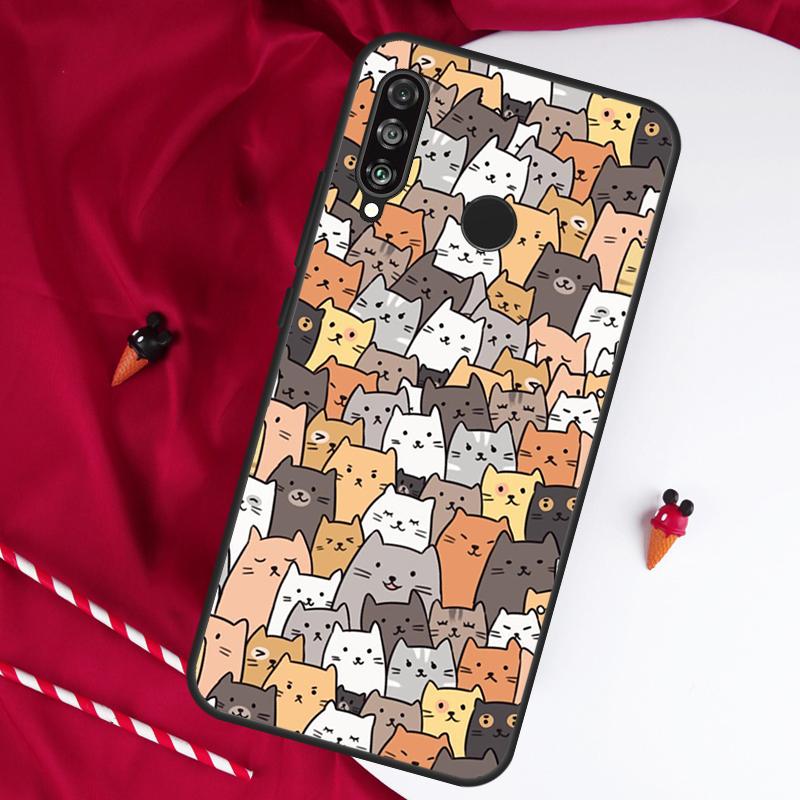 Милый Кавайный Кот Для Huawei Nova 5T 12s 12i 11i Y90 Y70 Y60 Y61 Y91 Y72 9 10 SE P20 P40 Lite P60 P30 Pro Чехол