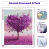 Diy Полный Круглый Алмаз Живопись Пейзаж Розовое Дерево Мозаика Вышивка Картина Горный Хрусталь Ручной Работы Домашний Декор 30x40 см/12x16 дюймов
