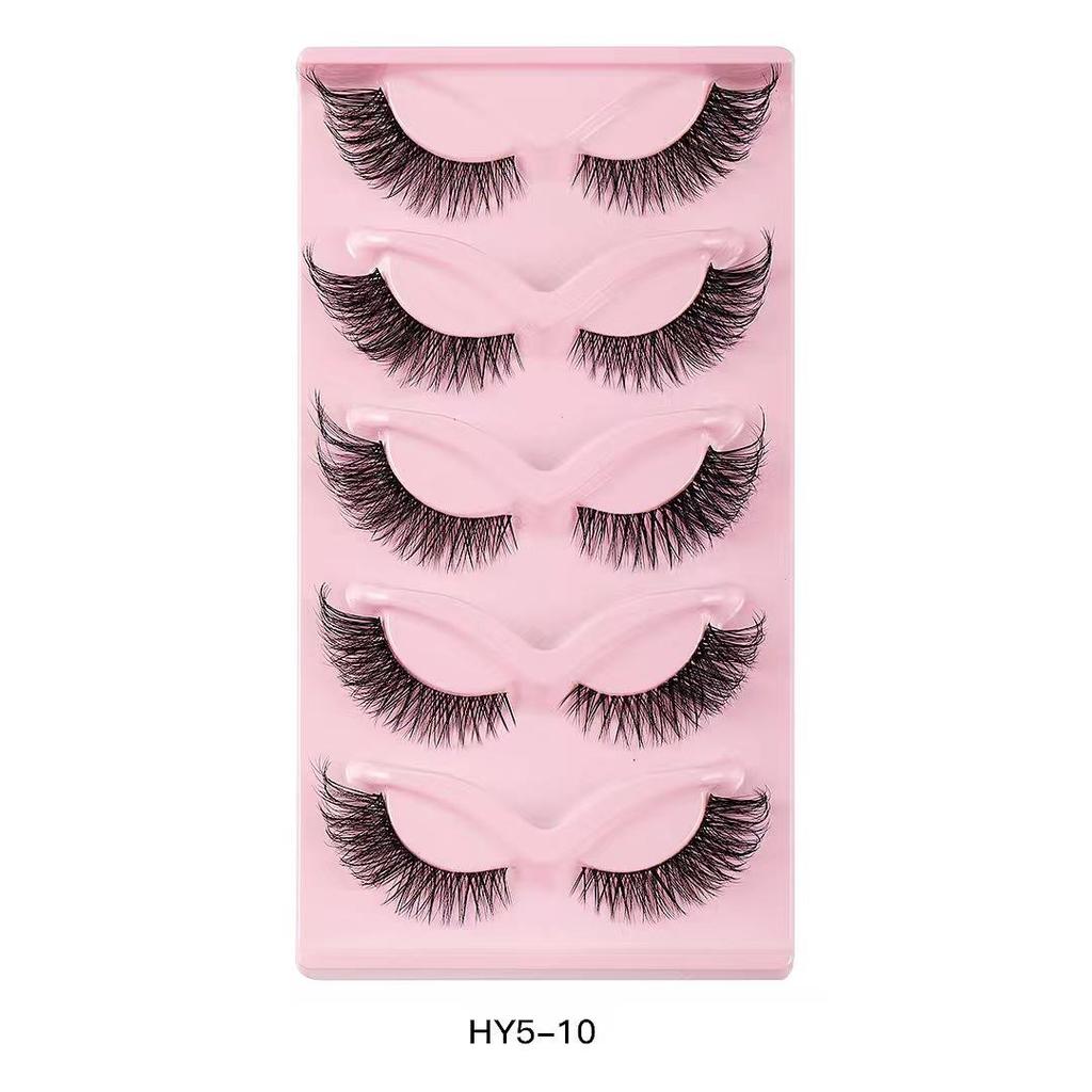 FLUFFY 5 пар искусственных ресниц «кошачий глаз» с натуральным завитком