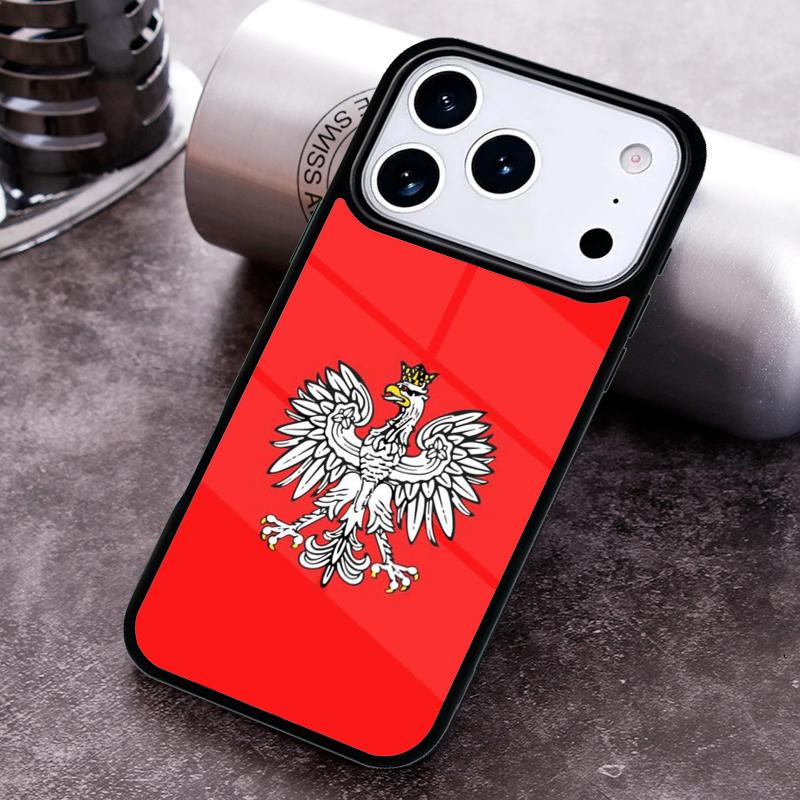 Чехол для телефона с флагом Польши для iPhone 17 16 15 Pro Max Air 14 13 12 11 Plus Ударопрочный Чехол Capa