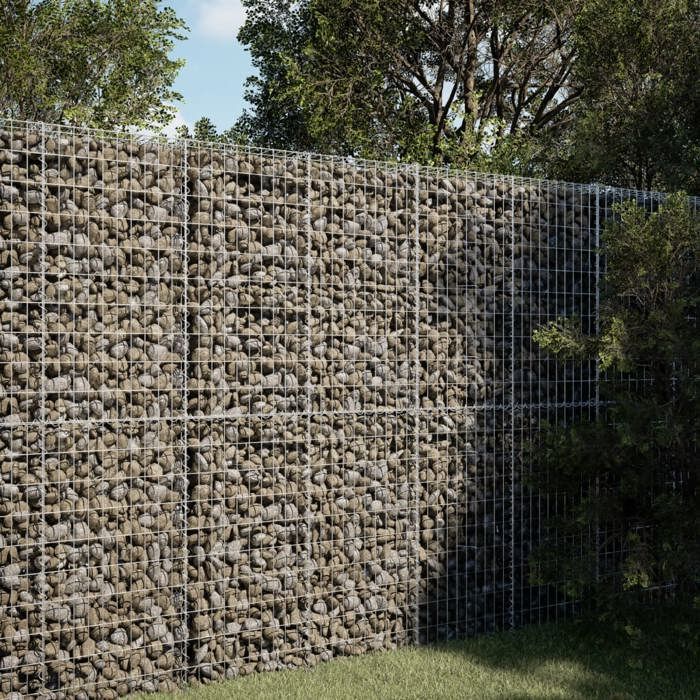 VidaXL Gabion Basket with Lid 150x100x200 Cm Galvanized Iron, Gabion Wall, Gabion Retaining Wall, Fence In 3295226