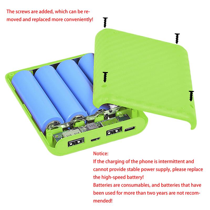 Корпус-бокс на 4 аккумулятора 18650, набор для DIY, материал для источника питания, мини-корпус блока питания без пайки, для дома, на улицу и других случаев