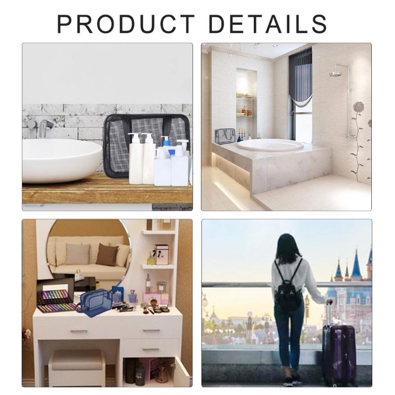 Компактные органайзеры для туалетных принадлежностей из сетчатой смолы для студенческих общежитий, кемпинга и ванных принадлежностей, подвесная сумка из сетчатой ткани для душа