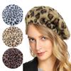 Autumn Winter Hats Leopard Print Rabbit Fur Beret Women's Fashion Bud Hat Retro Painter Hat