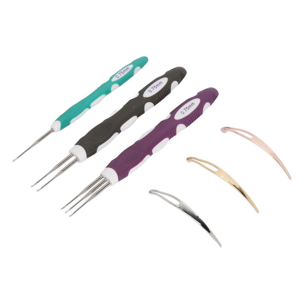 6pcs 0.75mm Dreadlocks Crochet Hook Tool for Hair Weaving 1 2 3 Hooks Dreadlock Interlocking Tool