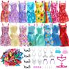 42 Item/Set Doll Accessories= Mix 8 Mini Dress + 10 Sandals Shoes + Lot 24 Pcs Accessories Playset Clothes for Barbie Doll