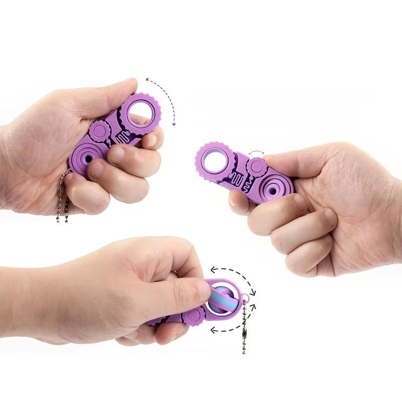 3D Printed Gear Rotation EDC Fidget Toy 3-in-1 Stress Relief Hanging Pendant Ideal Gift for Fidgeters