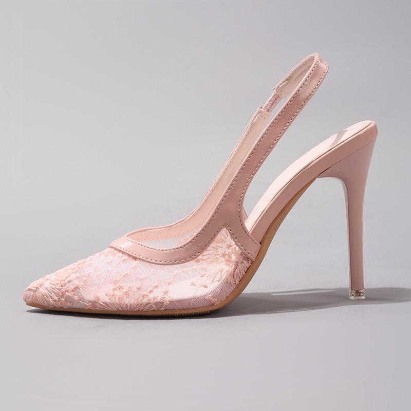 Модная Роскошная Белая Кружевная Обувь на Супер Высоком Каблуке для Женщин Осенние Элегантные Остроносые Банкетные Свадебные Туфли Бренд Женские Шпильки