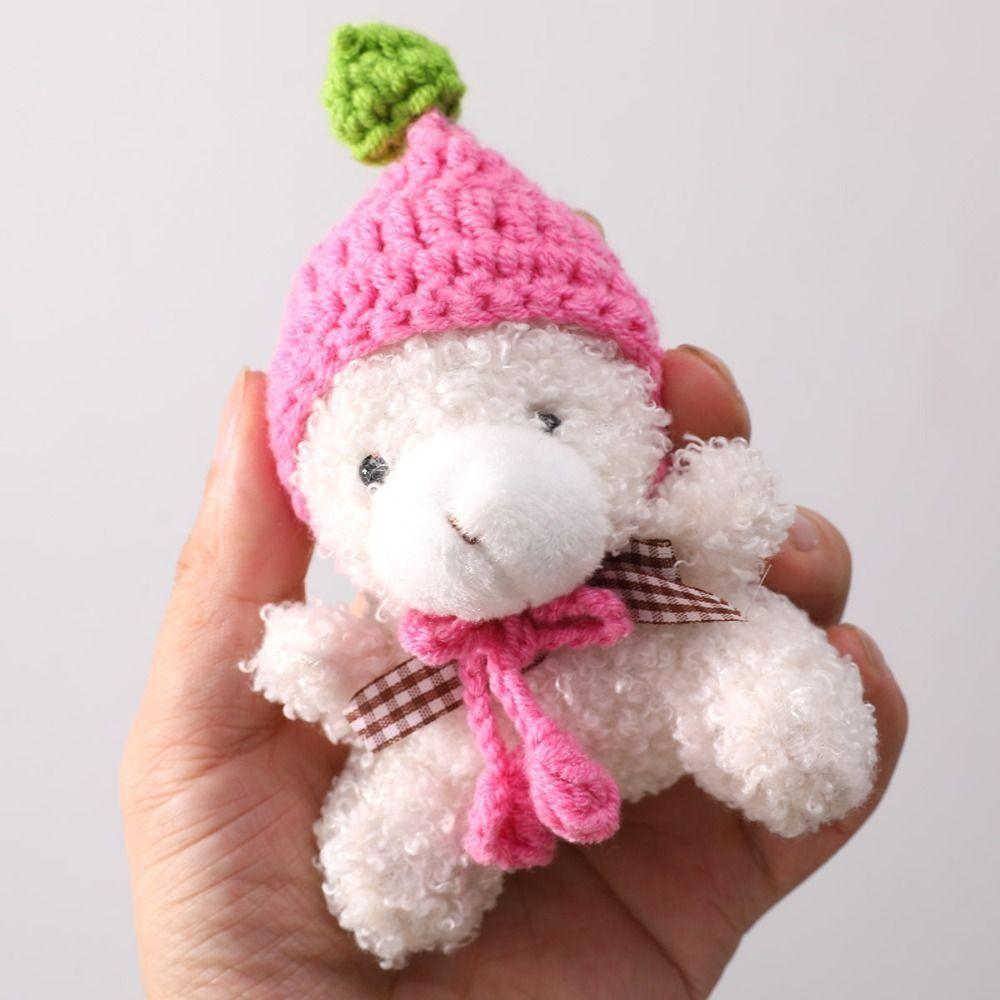 Cute Mini Knitted Hats Candy Color Casual Wear Hat Cartoon Animal Doll Hat  for Skirt