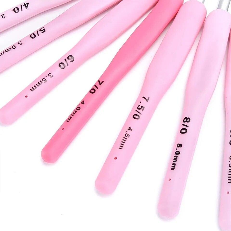 8Pcs Crochet Hook Kit 2.5-6mm Soft Handle Aluminum Alloy Hooks Set With 8 Sizes For DIY Crafts Knitting Crocheting Supplies