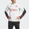 Adidas Тренировочный топ Manchester United Tiro 23 с трехполосным цветным принтом и воротником-стойкой, мужские топы белого цвета IA7292