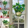 2D Acrylic Hanging Decor Outdoor Window Door Porch Pendant Clover Acrylic Disc Charm Lucky Simu N1P2